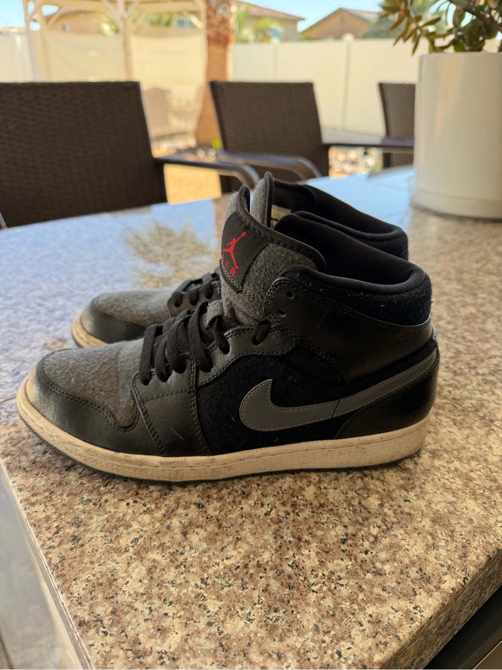 Nike Air Jordan High-Top Sneakers in Black, Gray and Red